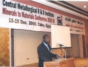 Chairman presenting paper at an International Conference